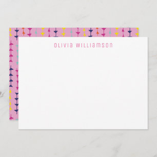 Geometric Arrow Baby Pink Note card
