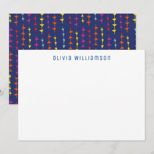 Geometric Arrow Blue Note card