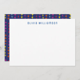 Geometric Arrow Blue Note card
