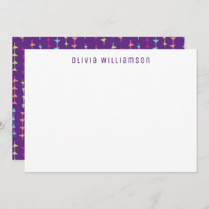 Geometric Arrow Purple Note card