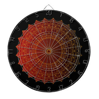Geometric art circle gold line and red gradient  dartboard