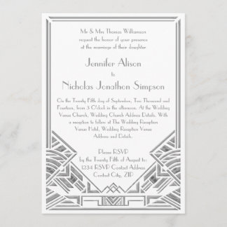 Geometric Art Deco Gatsby Style Wedding Invites
