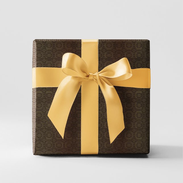Geometric Art Deco Pattern | Black Gold Wrapping Paper (Creator Uploaded)