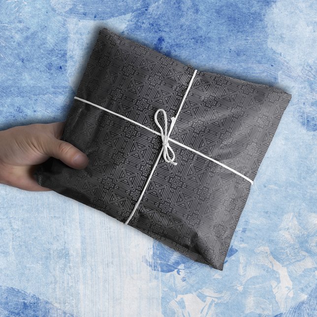 Geometric Art Deco Pattern | Navy Blue Silver Tissue Paper (Creator Uploaded)