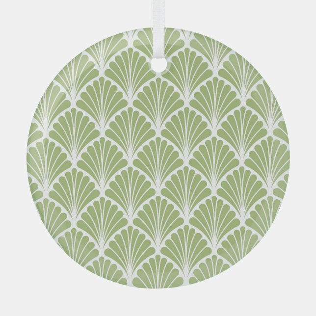 Geometric Art Deco, seamless pattern Glass Ornament (Front)