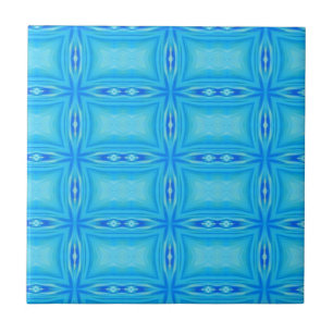 Geometric art electric blue tile
