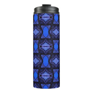 Geometric art modern sapphire blue navy thermal tumbler