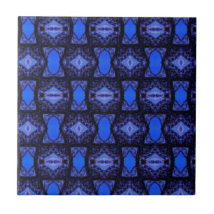 Geometric art modern sapphire blue navy tile