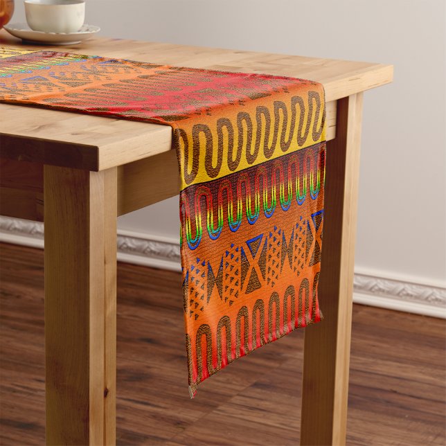 Geometric Art Motif – Modern Global Pattern  Short Table Runner (Creator Uploaded)