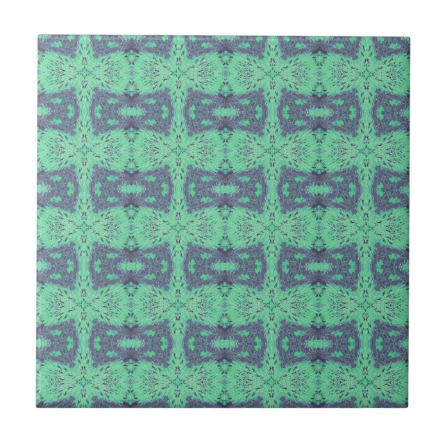 Geometric art pistachio green tile (Front)