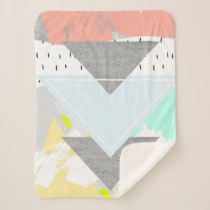 Geometric Art Print Sherpa Blanket