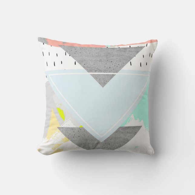 Geometric Art Print Throw Pillow (Front)
