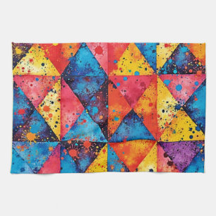 Geometric Art: Vibrant Chaos Kitchen Towel