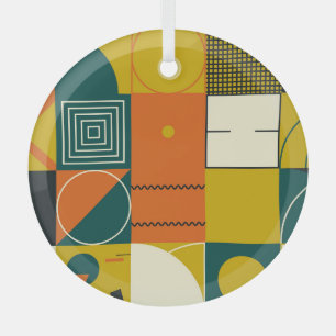 Geometric artwork: simple shapes design. glass ornament