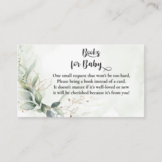 Geometric Baby Shower Book Request for Baby Enclosure Card (Front)