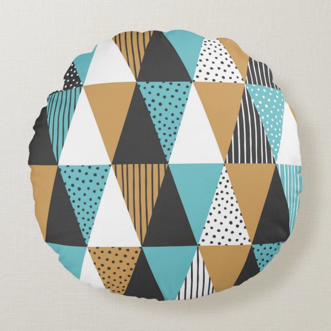 Geometric background. Abstract vintage illustratio Round Pillow (Front)