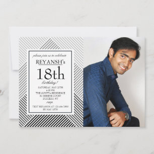 Geometric Background Photo Invitation