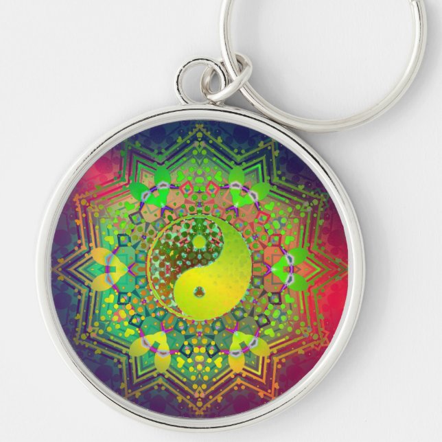 Geometric Balance YIn Yang Keychain (Front)