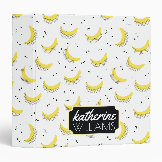 Geometric Bananas | Add Your Name Binder (Front/Spine)