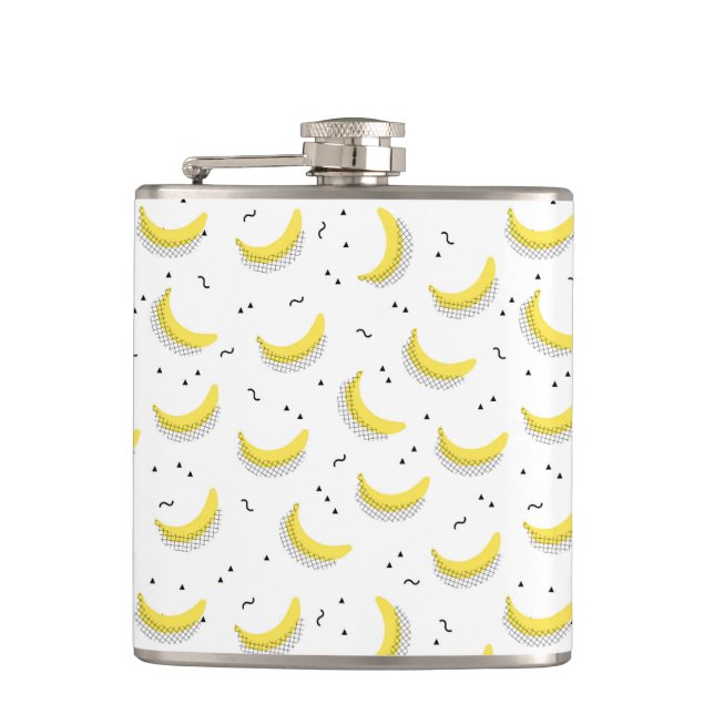 Geometric Bananas Hip Flask (Front)