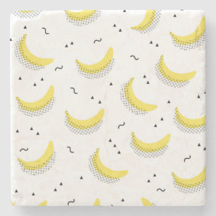 Geometric Bananas Stone Coaster