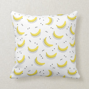 Geometric Bananas Throw Pillow