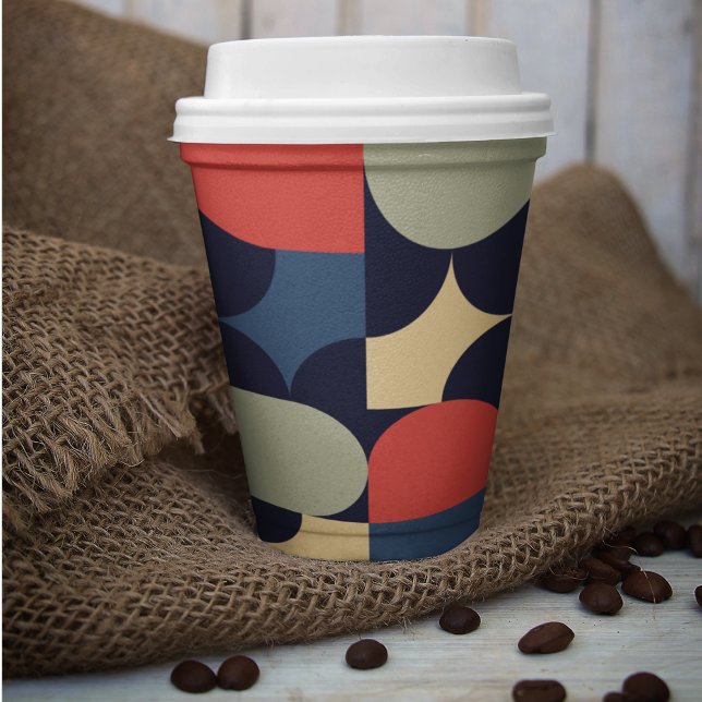 Geometric Bauhaus Paper Cups (Vintage bauhaus theme kids,adult party stationery, birthday party use and throw paper cups)