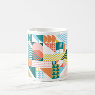 Geometric Bauhaus Pattern Scandi Mosaic Coffee Mug