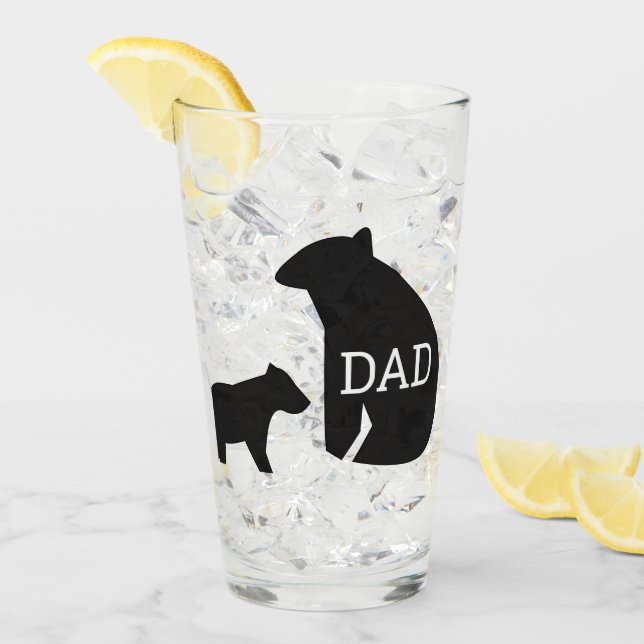 Geometric Bear and Cub Dad Glass (Front Ice)