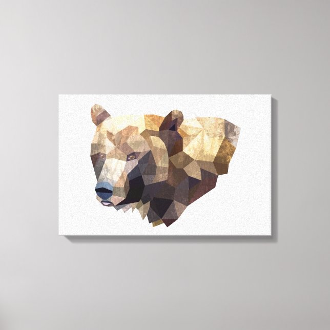 Geometric Bear Illustration Canvas (Front)