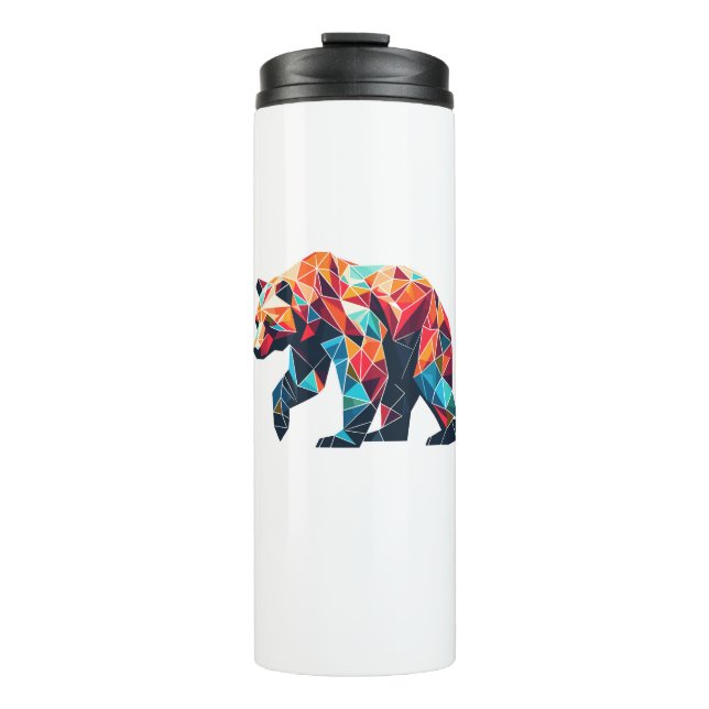 Geometric Bear Thermal Tumbler (Front)