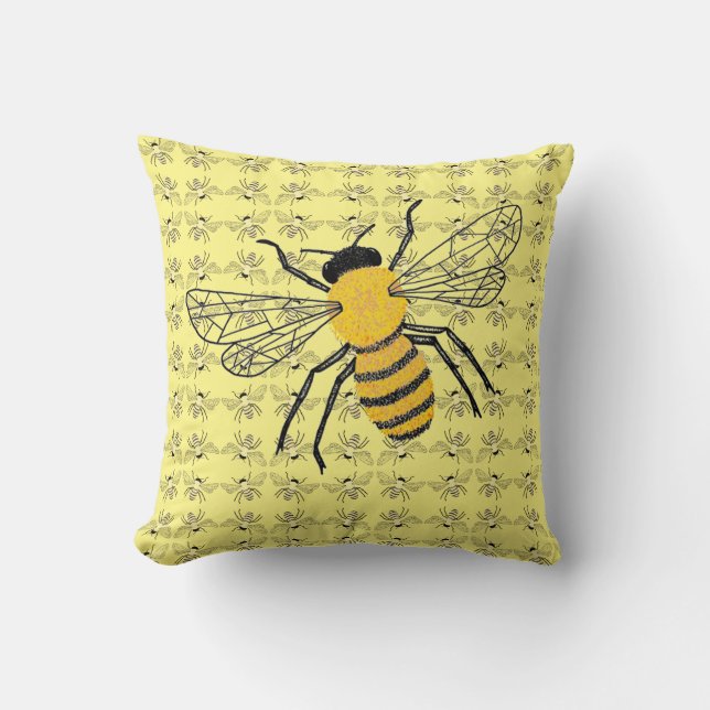 Geometric Bee Throw Pillow (Front)