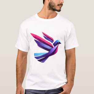 Geometric Bird Logo - Minimalist Gradient Design  T-Shirt