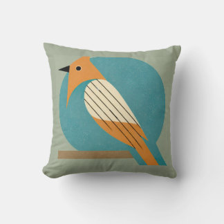 Geometric Bird Throw Pillow