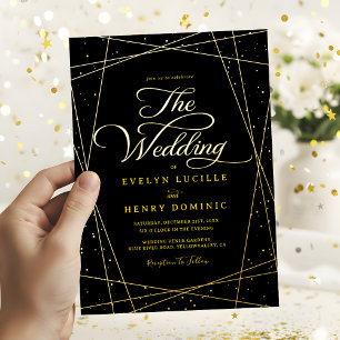 Geometric Black and Gold Luxury Wedding