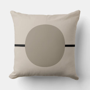 Geometric Black and Ivory Circle Modern Cushion