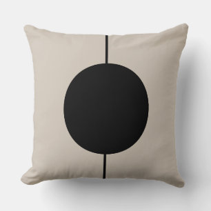 Geometric Black and Ivory Circle Modern Cushion