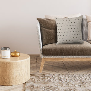 Geometric Black and Ivory dash Modern Cushion