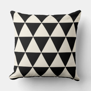 Geometric Black and Ivory White Modern Cushion
