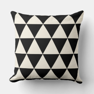 Geometric Black and Ivory White Modern Cushion