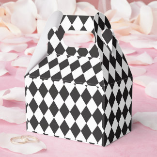 Geometric Black and White Diamond Halloween Favor Box