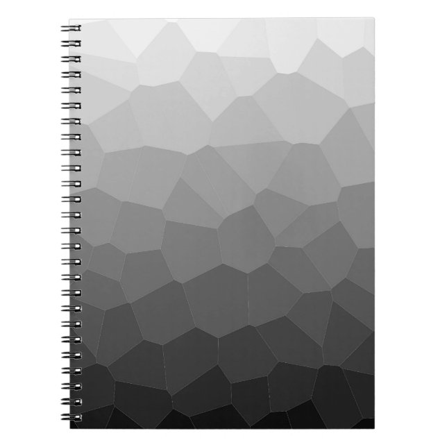 Geometric Black and White Gradient Notebook (Front)