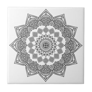 Geometric Black and White Template Tile