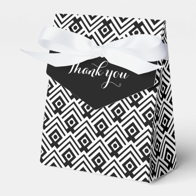 Geometric black and white thank you gift box (Front Side)