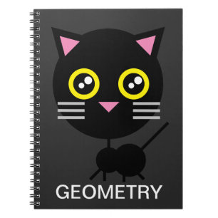 Geometric Black Cat  Notebook