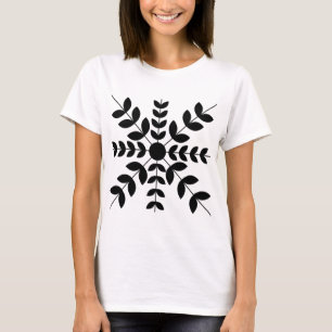 Geometric Black Floral T-Shirt