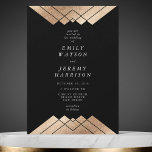 Geometric Black Gold Gatsby Wedding Invitation<br><div class="desc">***NON FOIL*** Geometric Deco Great Gatsby Wedding Invitation. Amazing design with art deco lines in the Great Gatsby style. Very trendy,  modern and edgy. Black and fake gold. ***this is fake gold,  foil will not be printed.*** Fancy and Formal weddings. beautiful White colour.</div>