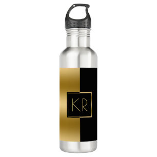 Geometric Black & Gold Modern Design 710 Ml Water Bottle