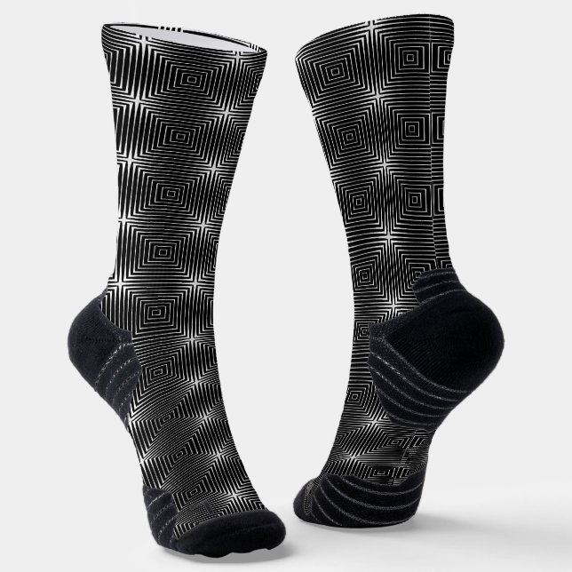 Geometric Black Illusion Socks (Angled)