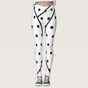 Geometric Black Polka Dots Leggings